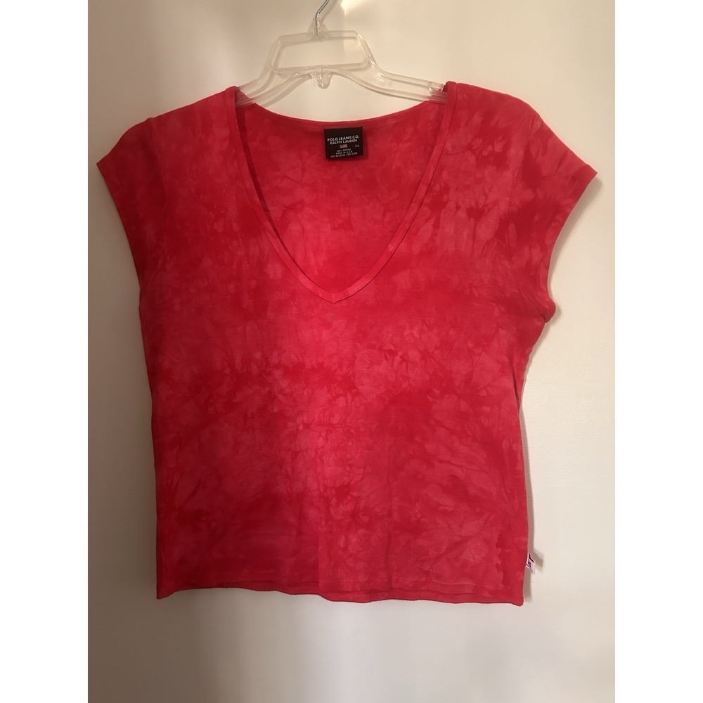 Polo Jeans Co. Ralph Lauren Women's Pink Tie Dye Cotton Tee